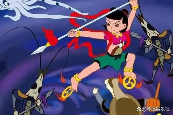 《大闹天宫》中,哪吒还只是一个配角,并且是一个胖头娃娃的反派形象.