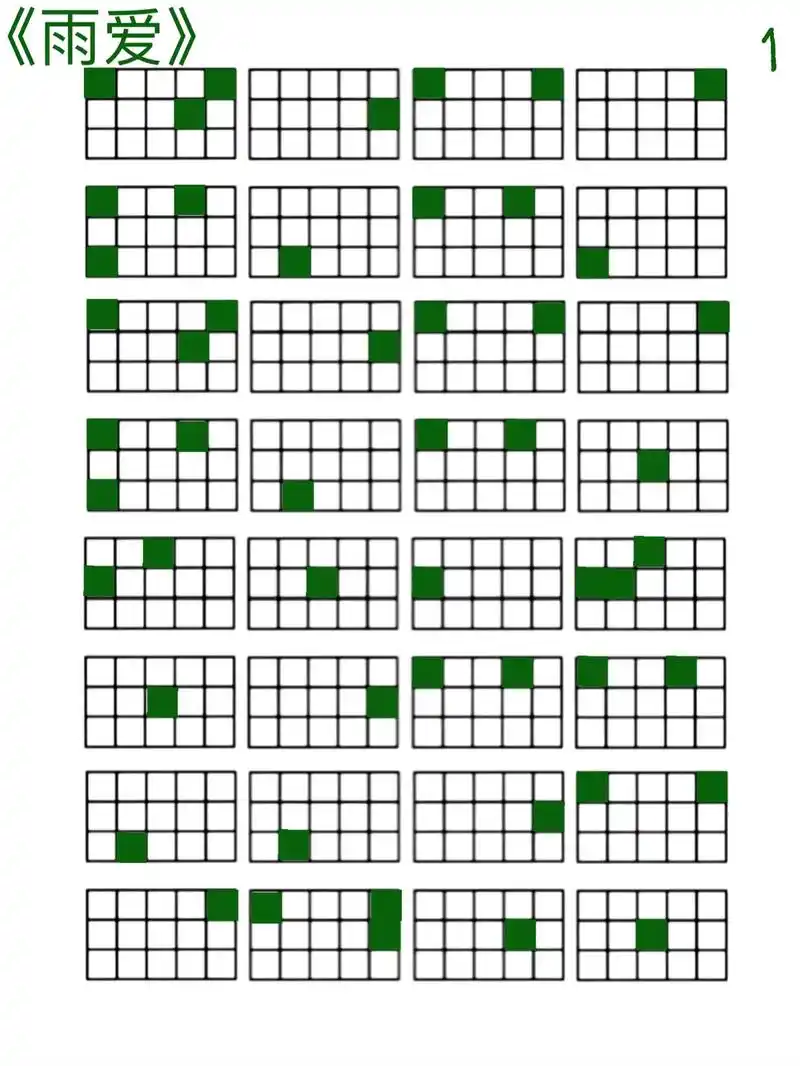 《雨爱》#光遇琴谱 #雨爱 #光遇 #简谱 #格子谱 - 抖音