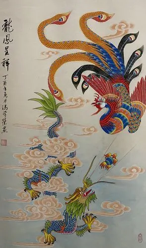 凤阳非遗600年凤画浴火重生,工艺色彩具有7种形象堪