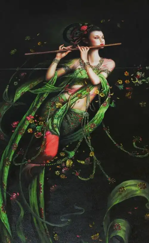 《敦煌莫高窟飞天壁画图片欣赏》一一雪松收集制作