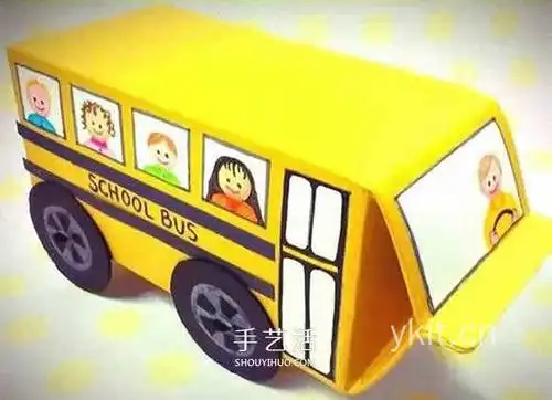 牛奶盒制作玩具车的方法做小汽车校车都简单