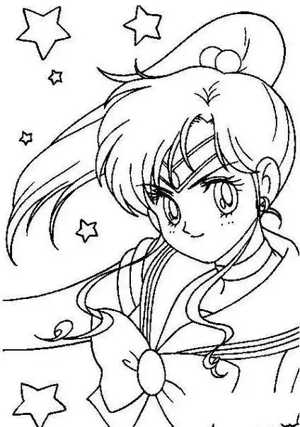 卡通动漫女孩简笔画可爱的美少女美少女战士简笔画