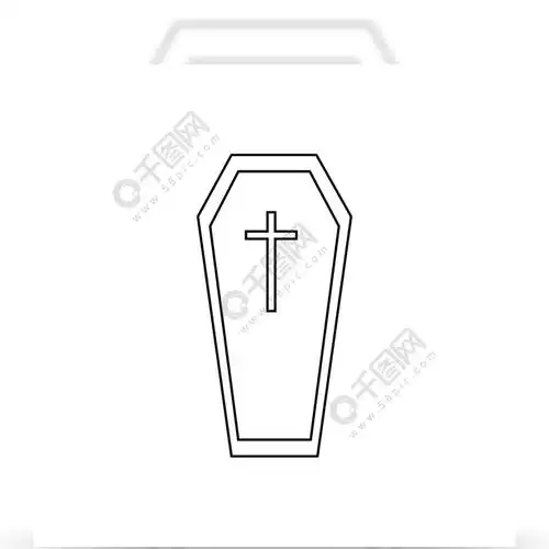 万圣节棺材图标概述棺材网络设计矢量图标的插图万圣节棺材图标轮廓