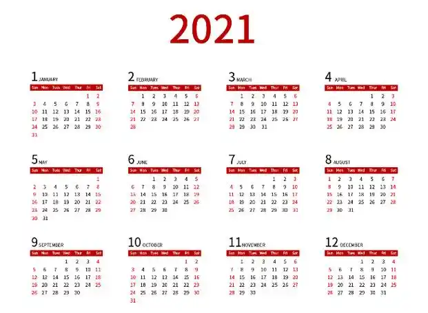 2021年日历全年表一张图 2021年一整张完整全年日历表_万年历