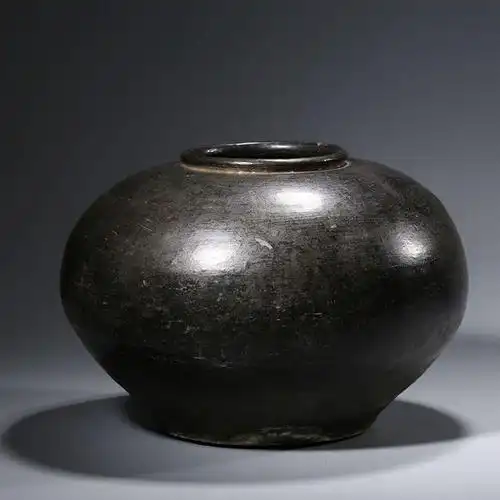 元 黑釉罐