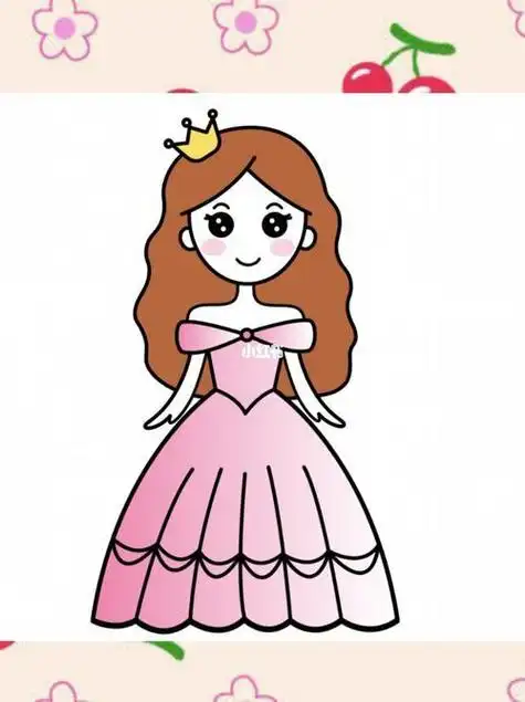 二年级美术画画公主简笔画