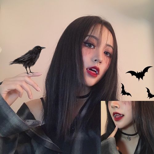 cos道具万圣节吸血鬼假牙血浆僵尸牙假牙套可爱小虎牙精灵耳动