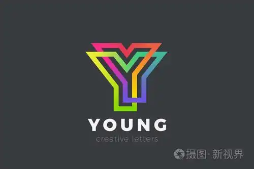 字母y标志几何字体设计矢量模板线性风格.