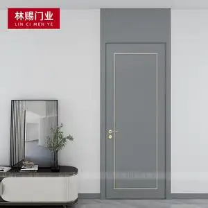 卧室门套装门实木复合烤漆门定制轻奢高级灰房间门通顶木门室内门
