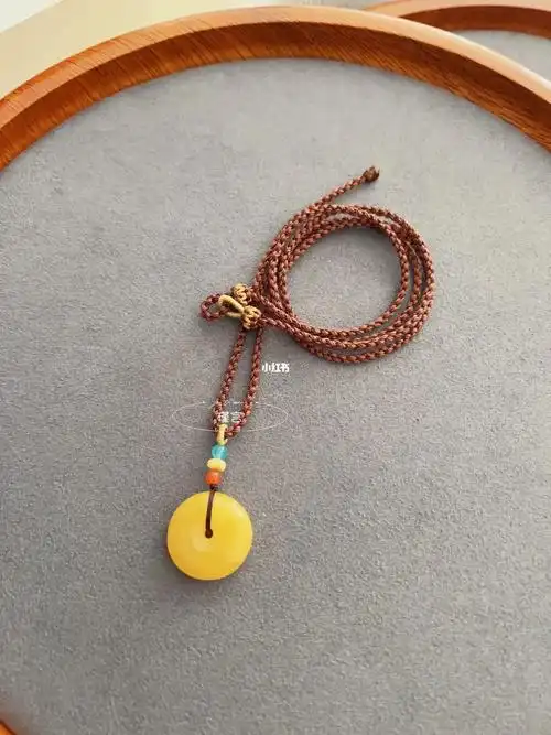 蜜蜡平安扣毛衣链