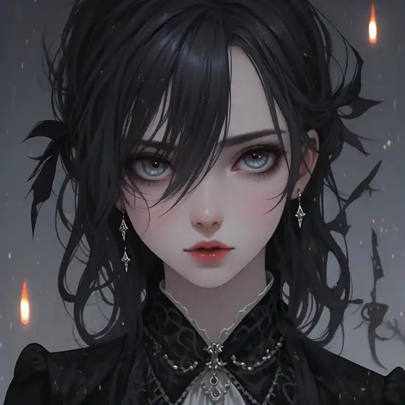 94黑暗系血瞳女生头像97 沉浸在黑暗系风格的魅力中,这些血瞳女生