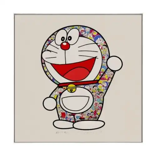 村上隆哆啦a梦装饰画太阳花挂画