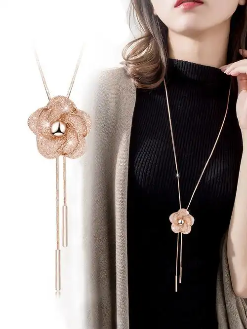 法卡曼毛衣链长款2020年新款百搭简约时尚秋冬高档毛衣项链可调节