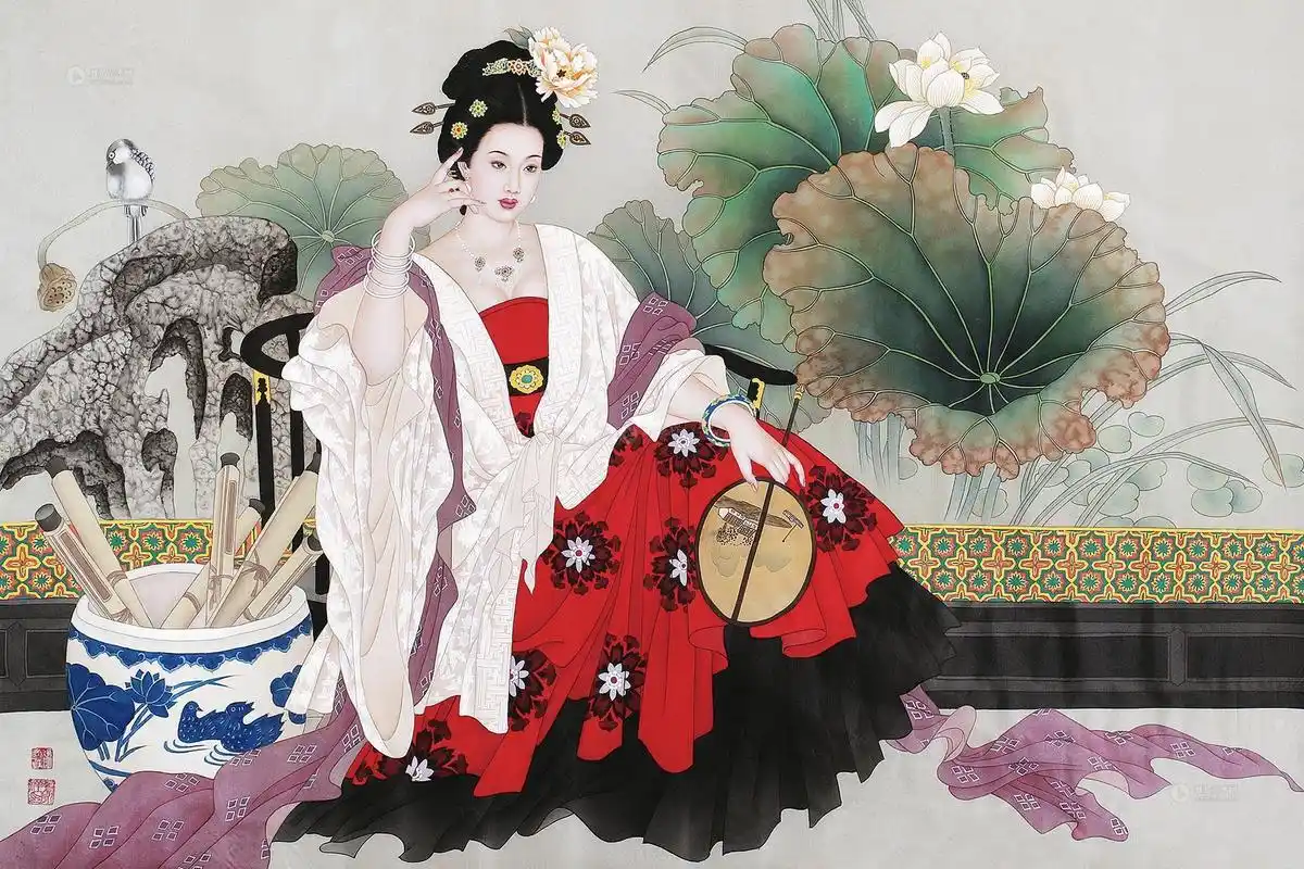 【杨贵妃 镜片 设色绢本】拍卖品_图片_价格_鉴赏_绘画_雅昌艺术品