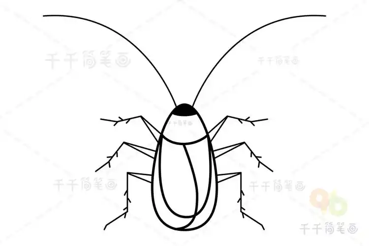 蟑螂简笔画