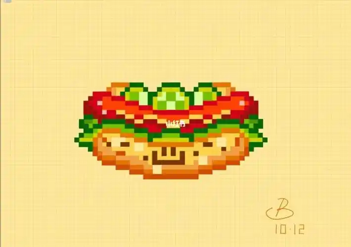 像素画06临摹 美味热狗9315