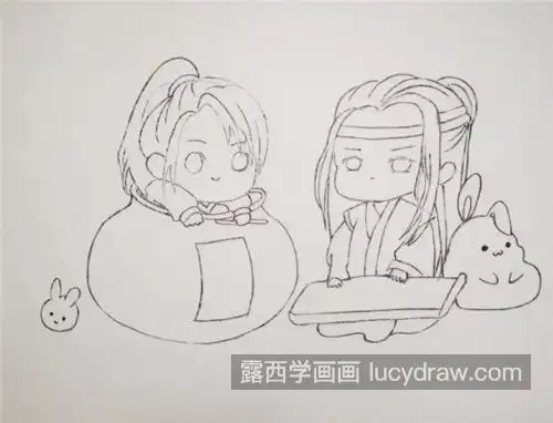 魏无羡和蓝湛怎么画?q版的水彩画法是什么?