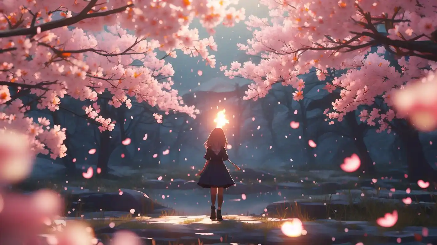 这里有一批超级美的二次元樱花壁纸,专为横屏设计,让你的手机或电脑