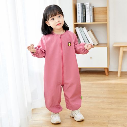 罩衣宝宝全身防水连体透气儿童棉衣宽松外出反穿衣