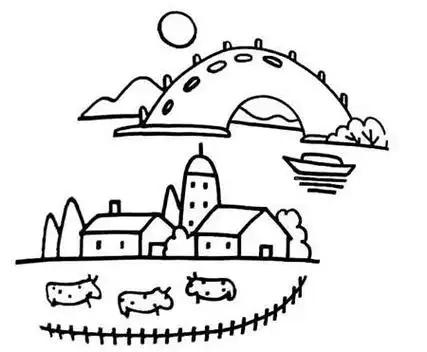 简单风景简笔画静谧的小河边湖畔风景简笔画简单风景简笔画静谧的小