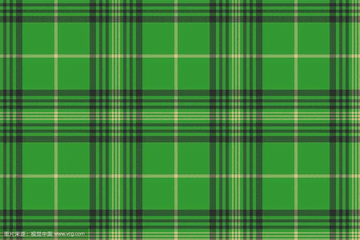 无缝格子绿色格子布格子织物纹理