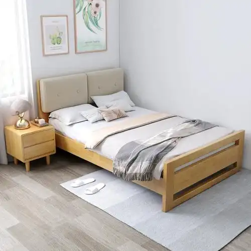 实木床135m北欧小户型儿童单人床12米出租房宾馆酒店床民宿家具