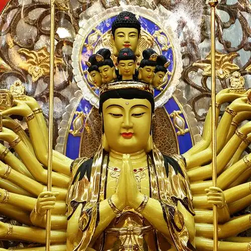 观音佛像供奉千手眼观世音菩萨大型台湾纯铜摆件