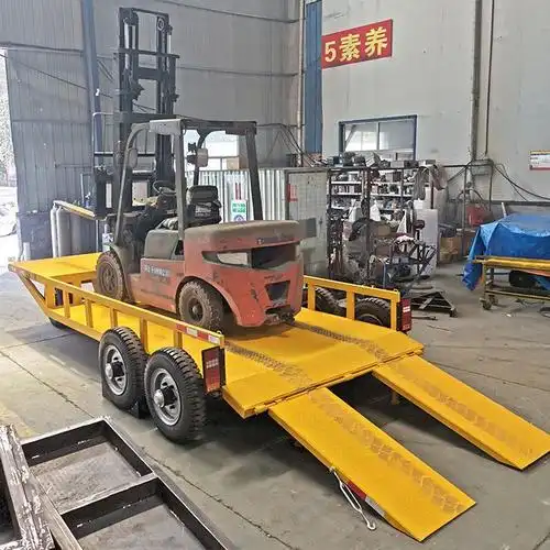 创硕cspc-7设备搬运拖车 全挂平板拖车 叉车挖机中转运输车