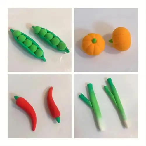 粘土教程一看就会粘土蔬菜辣椒大葱南瓜