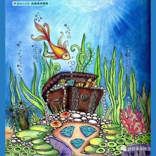 素材分享——漂亮的海底世界主题色彩装饰画