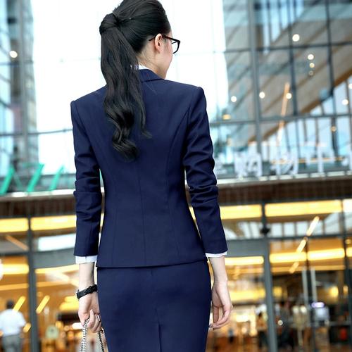 秋季女装正装套装清仓ol职业装长袖马甲商务西服工装银行工作服蓝