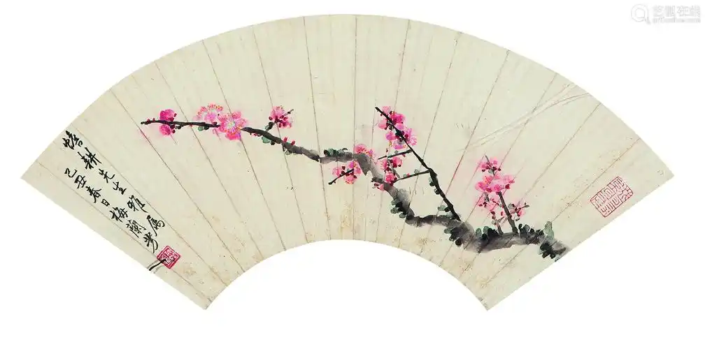 梅兰芳梅花扇面设色纸本片