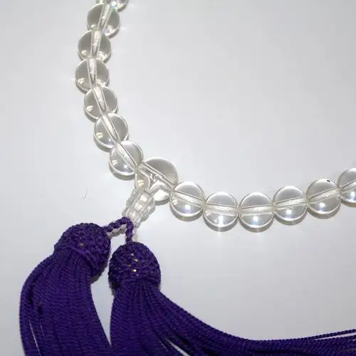 【ryusho】片手数珠(念珠) 本水晶丸珠数珠8mm/33珠