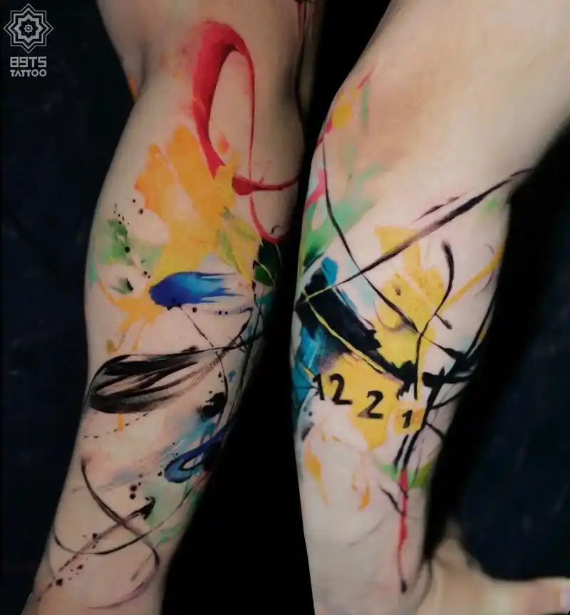色彩斑斓的帅气96原创水墨纹身.