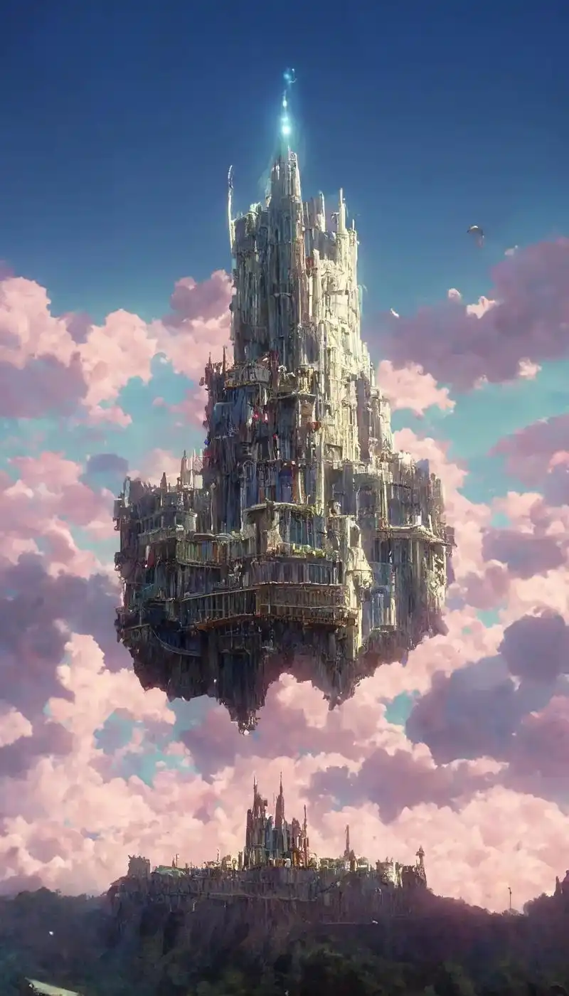 天空之城#ai艺术 #场景素材 #视觉艺术 #唯美意境 #创 - 抖音