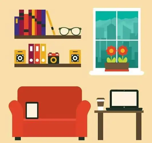 卡通书房插画 - nicepsd 优质设计素材下载站