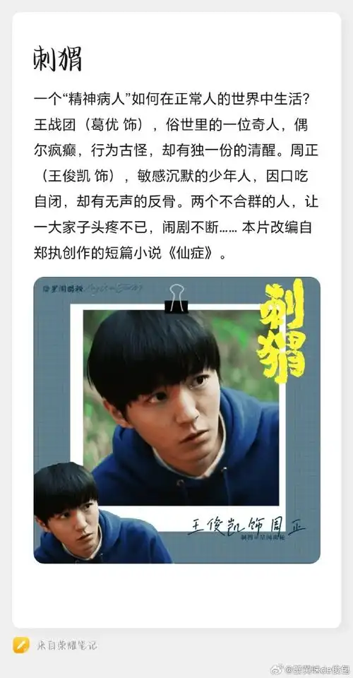 王俊凯已进组##王俊凯直播##王俊凯电影刺猬##王俊凯电影749