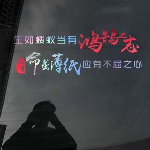 生如蝼蚁前程什锦文字天窗贴纸后档2020车门贴字创意励志车贴个性