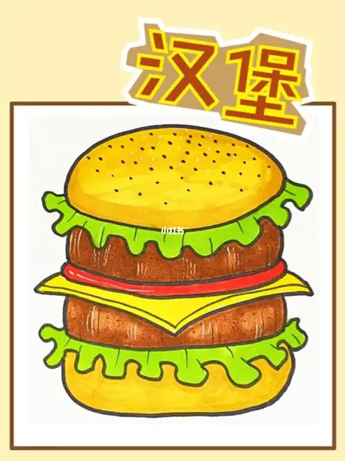 还不快来画一下#亲子时光  #孩子教育  #简笔画  #儿童  #亲子  #汉堡