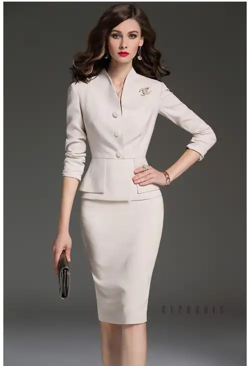 歌珀莱品牌女装2020春季新款时尚气质女工作服通勤知性职业装套装小