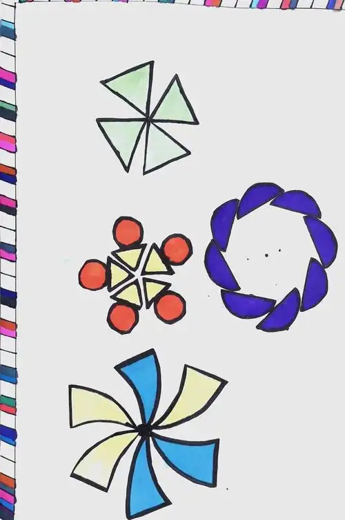 学生旋转图形作品评选:色彩与创意的碰撞