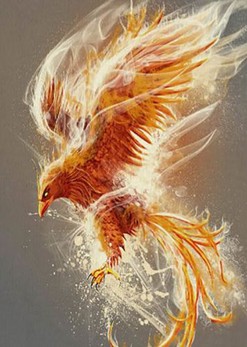 浴火凤凰手绘油画客厅装饰画吉祥神鸟展翅高飞玄关高档挂画 火凤凰
