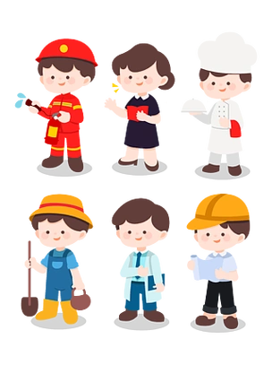 8款职业人物卡通形象设计元素世界职业人物设计师聚合页卡通扁平职业