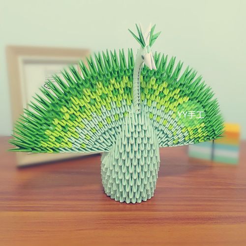 孔雀手工作业三角插折纸材料包制作美术礼物儿童创意立体