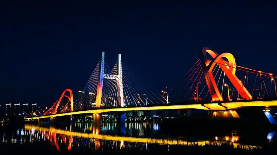 夜色醉人汉中龙岗大桥