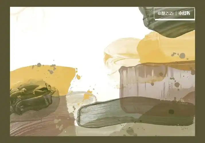 抹茶拿铁油画笔触艺术感背景图壁纸