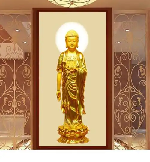 金佛十字绣南无阿弥陀佛新款线绣唐卡正品钻石画全砖贴砖石绣