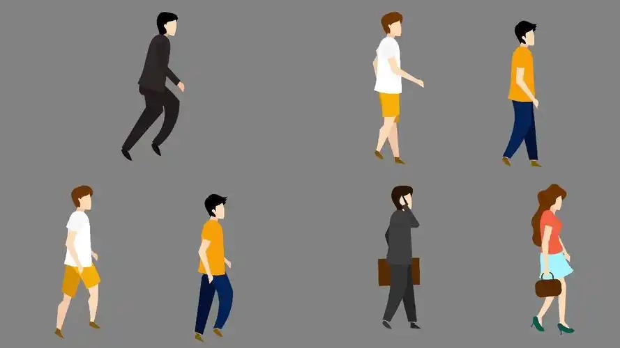 mg动画,人走路,人物循环动画,人物为ae人物矢量层便于修改,有问题进店