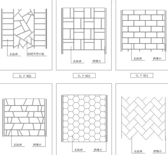 [分享]园路铺装式样图资料下载