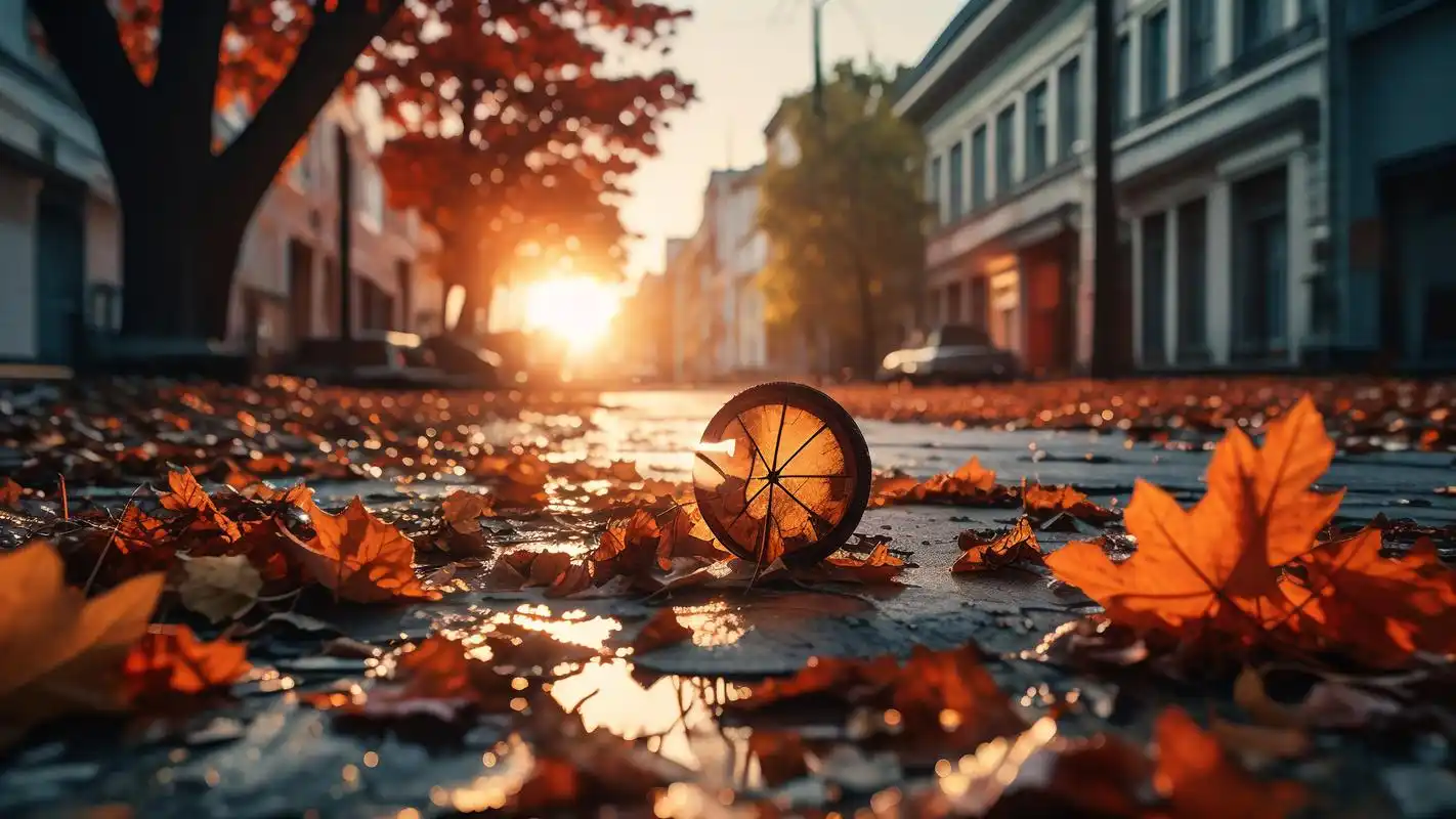 分手背景图94荒凉的街道落叶飘零 漫步在这荒凉的街道上,落叶飘零